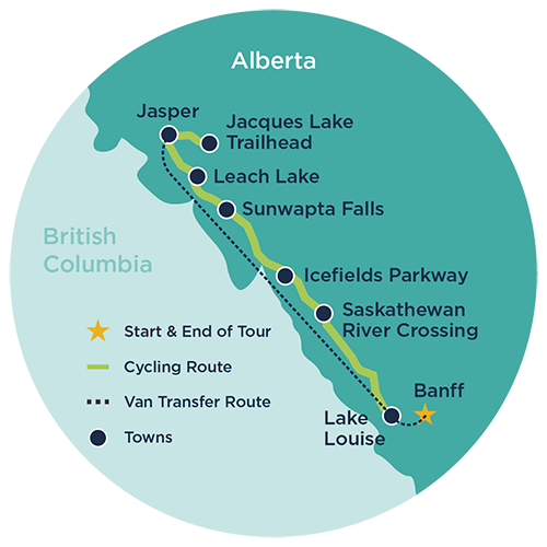 Canadian Rockies tour map